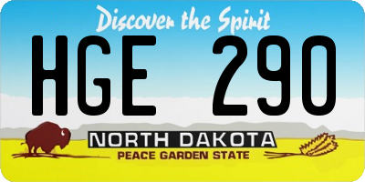 ND license plate HGE290