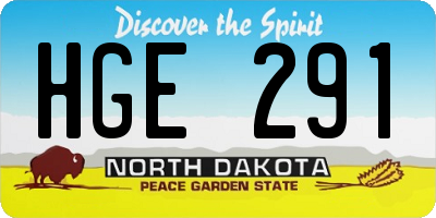 ND license plate HGE291