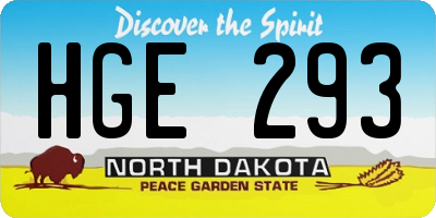 ND license plate HGE293