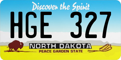 ND license plate HGE327