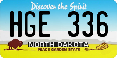 ND license plate HGE336