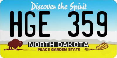 ND license plate HGE359