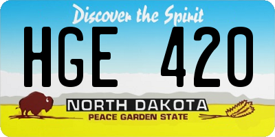 ND license plate HGE420