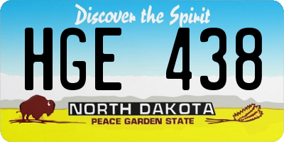 ND license plate HGE438