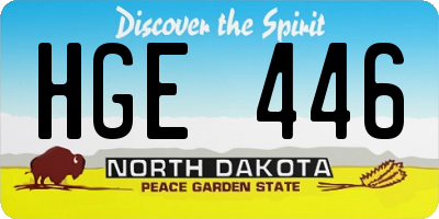 ND license plate HGE446