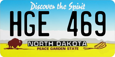 ND license plate HGE469