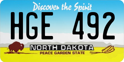 ND license plate HGE492