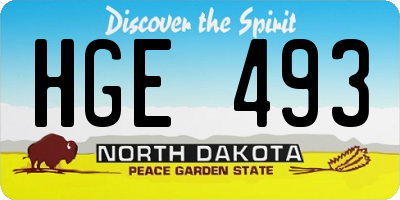 ND license plate HGE493