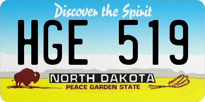 ND license plate HGE519