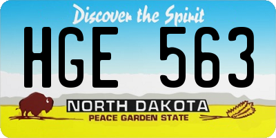 ND license plate HGE563