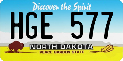 ND license plate HGE577