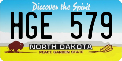ND license plate HGE579