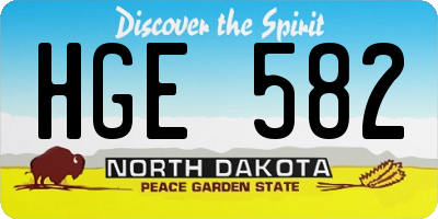 ND license plate HGE582