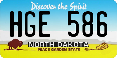 ND license plate HGE586