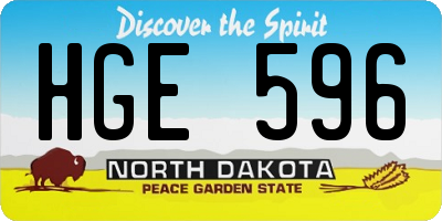 ND license plate HGE596