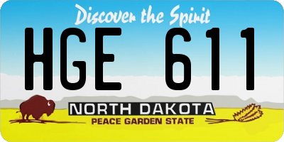 ND license plate HGE611