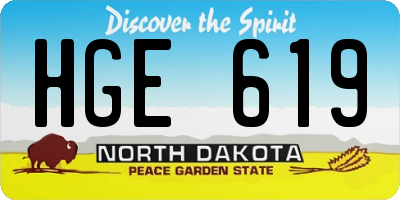 ND license plate HGE619