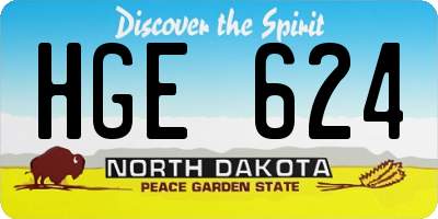 ND license plate HGE624