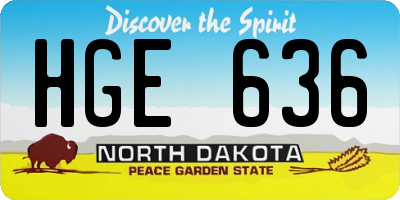 ND license plate HGE636