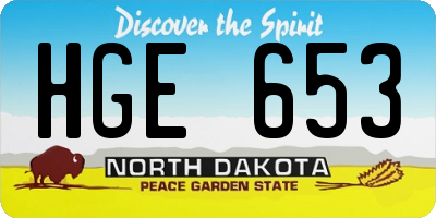 ND license plate HGE653