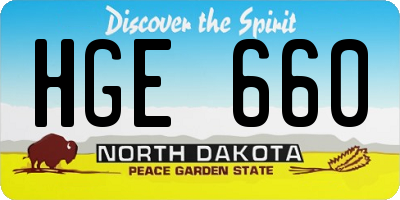 ND license plate HGE660
