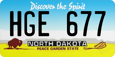 ND license plate HGE677