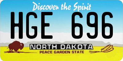 ND license plate HGE696