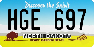 ND license plate HGE697