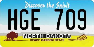 ND license plate HGE709