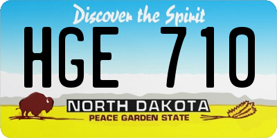 ND license plate HGE710