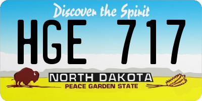 ND license plate HGE717