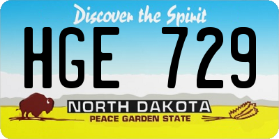 ND license plate HGE729