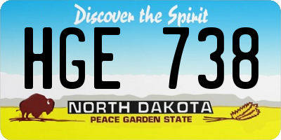 ND license plate HGE738