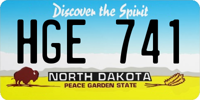 ND license plate HGE741