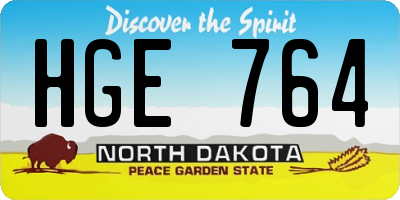 ND license plate HGE764