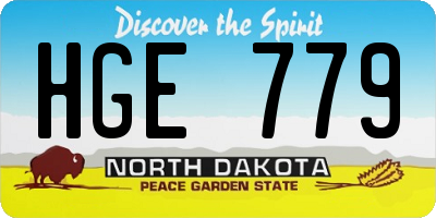ND license plate HGE779