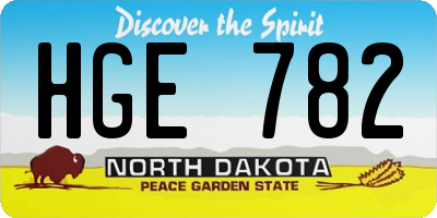 ND license plate HGE782