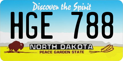 ND license plate HGE788