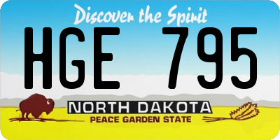 ND license plate HGE795