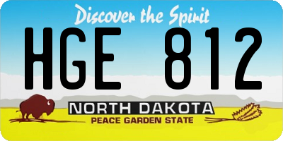 ND license plate HGE812