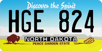 ND license plate HGE824