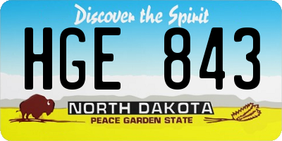ND license plate HGE843