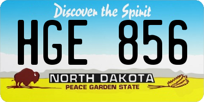 ND license plate HGE856