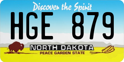 ND license plate HGE879