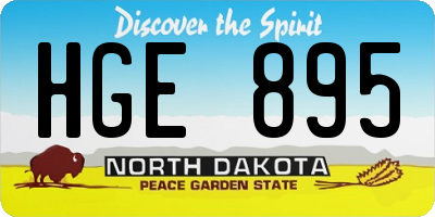 ND license plate HGE895