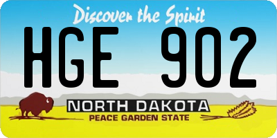 ND license plate HGE902