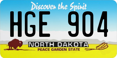 ND license plate HGE904