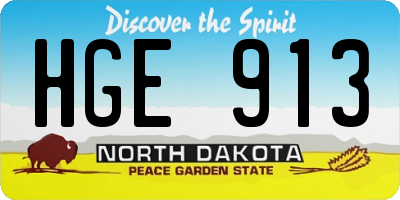 ND license plate HGE913