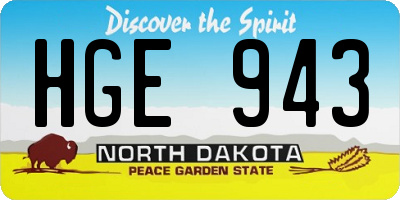 ND license plate HGE943