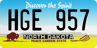 ND license plate HGE957